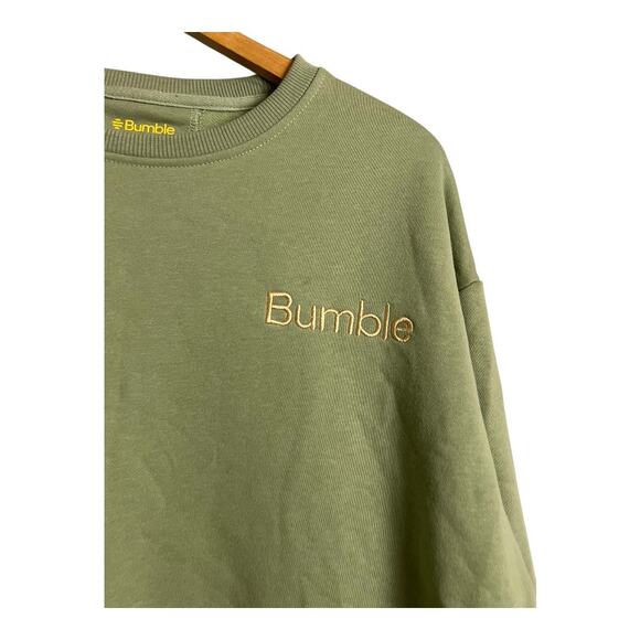 Bumble Dating App Green Sweatshirt Pullover Casual Athleisure Comfy Utility M - Picture 2 of 7